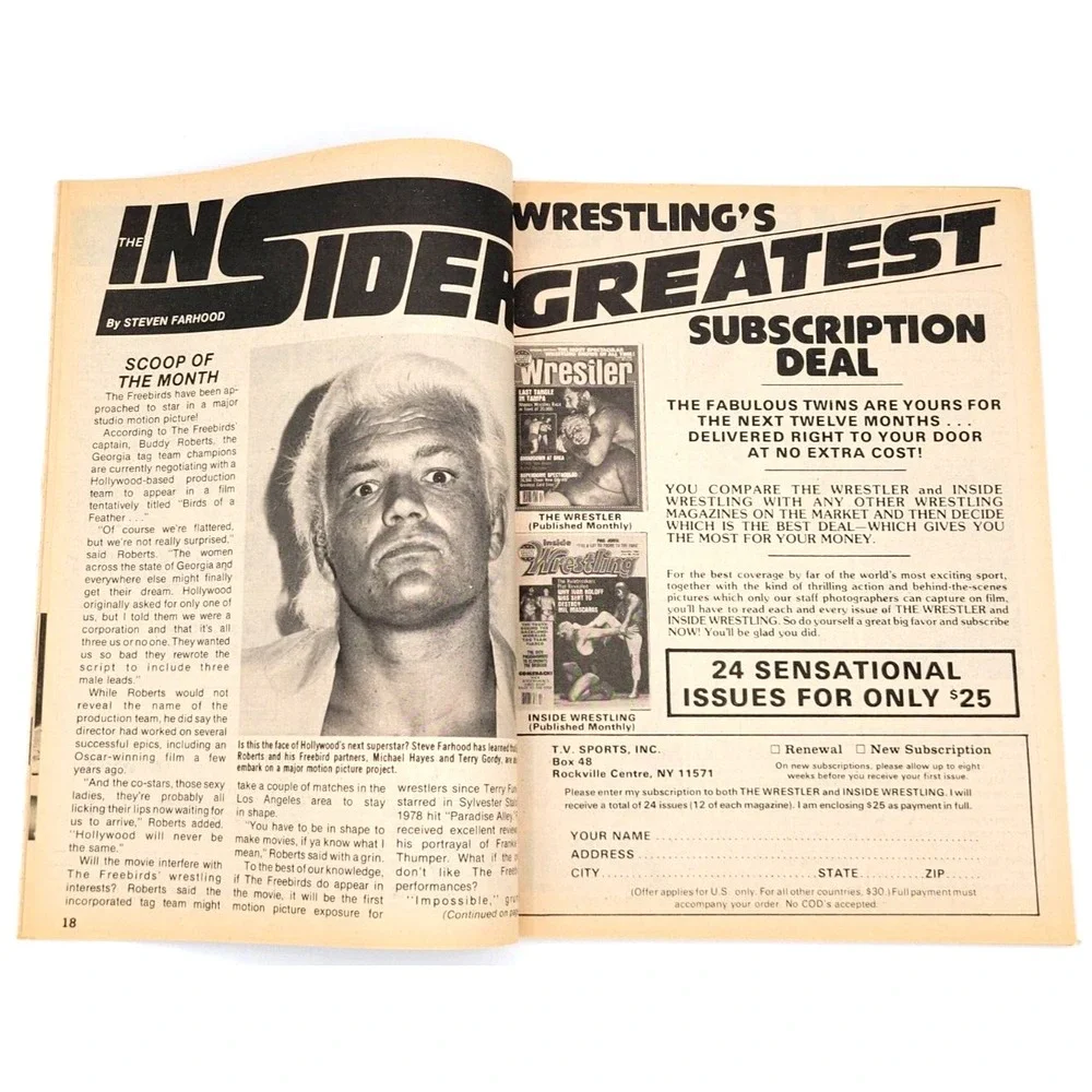 INSIDE WRESTLING APRIL 1981 CAPTAIN‎ LOU ALBANO RIC FLAIR BRUNO SAMMARTINO JR.